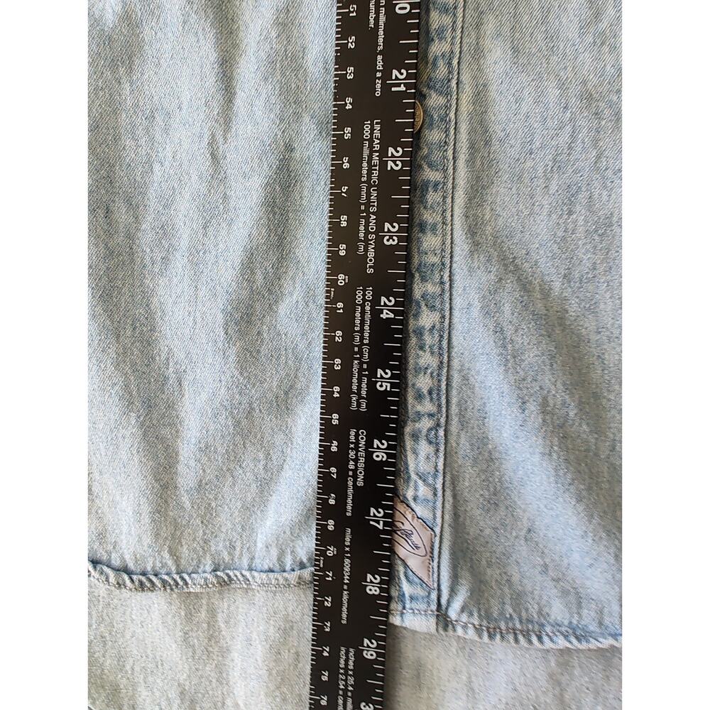 Levi's Men's L Solid Blue Denim Button-Up Shirt Long Sleeve Pockets - Picture 11 of 15